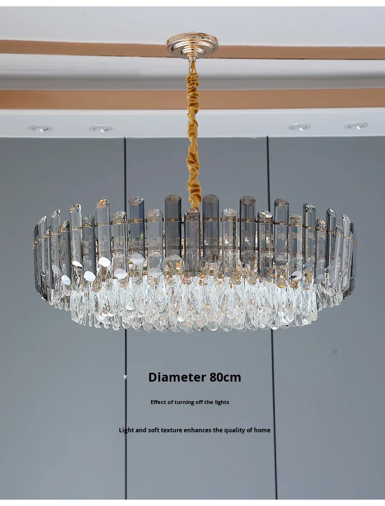 product villa hotel lobby luxurious american style living room postmodern high end light luxury crystal bedroom nordic chandelier-14