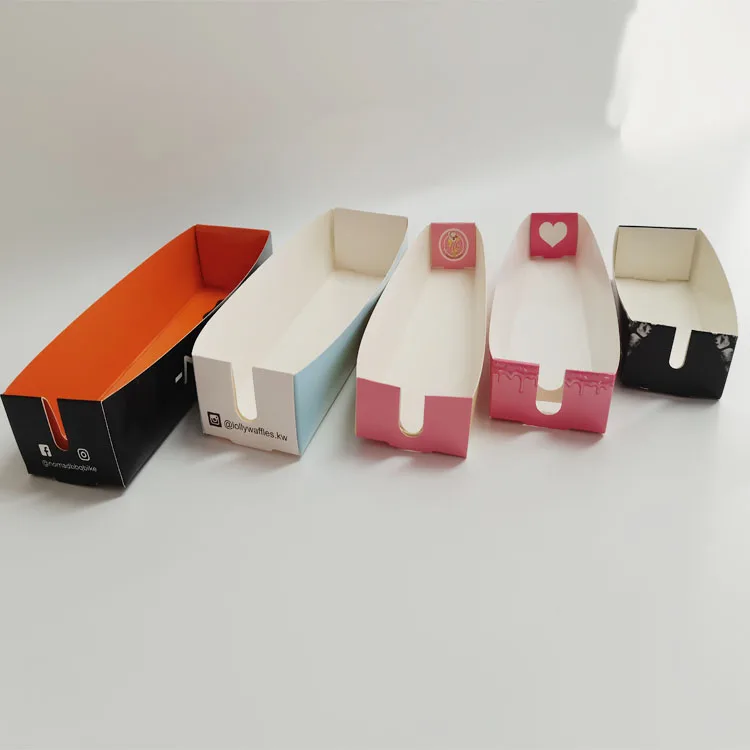 Customized Print Waffle Stick Box,Waffle Paper Tray Buy Waffle Paper