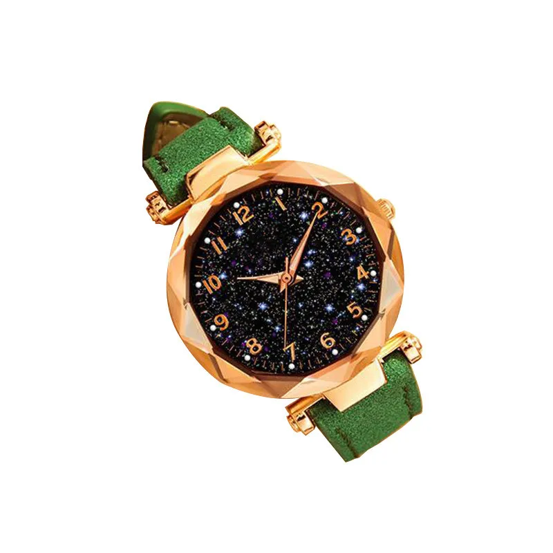 Ladies Watch 2019 New Casual Fashion Quartz Watch Women Clock Starry Sky Multicolor Leather Wristwatch