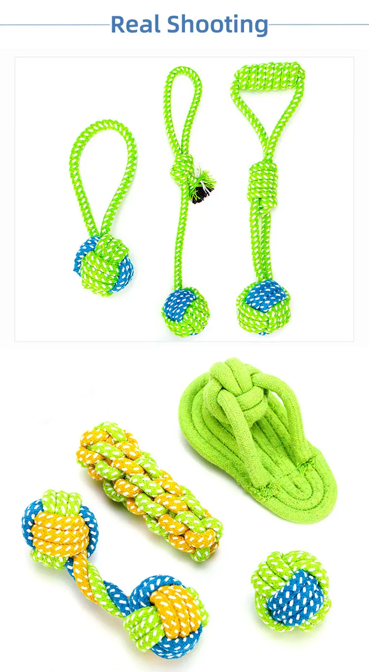 Durable Natural Hemp Rope Interactive Pet Dog Toy Cotton Rope Hemp Dog Toy Set