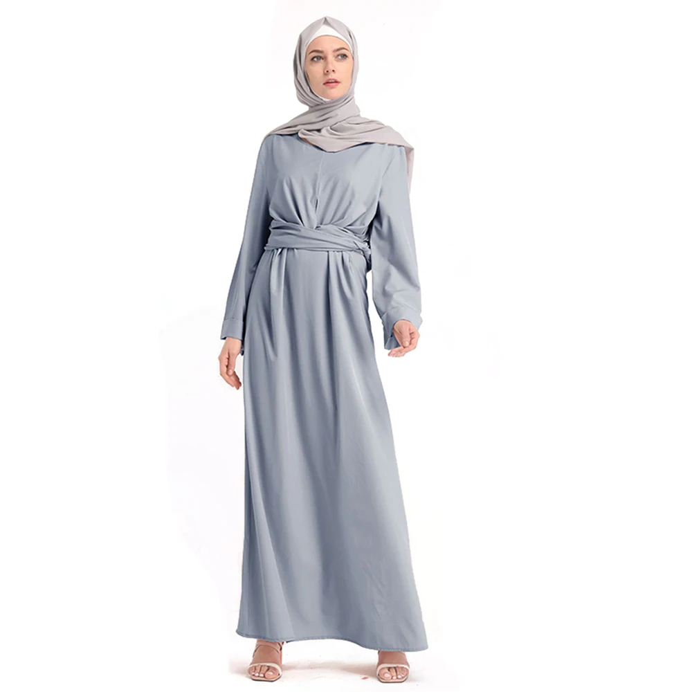 Zakiyyah Lr186 Causal Dubai Abaya Fabric Muslim Women Stylish Dress Long Sleeve Malay Gamis 4886