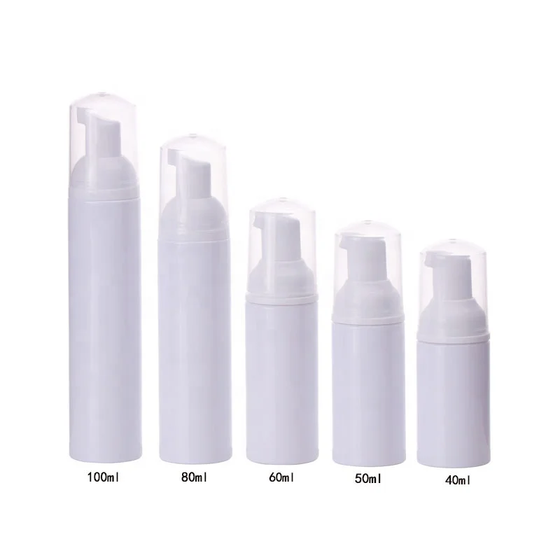 40ml China supplier white plastic PET hand foam bottle with pump in stock