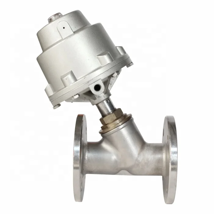 Stainless Steel Pneumatic Flange Angle Seat Valve For Eps Machine