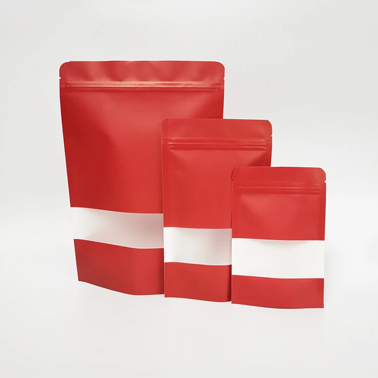 Multicolor Kraft Paper Resealable Ziplock Doypack Colorful Heat