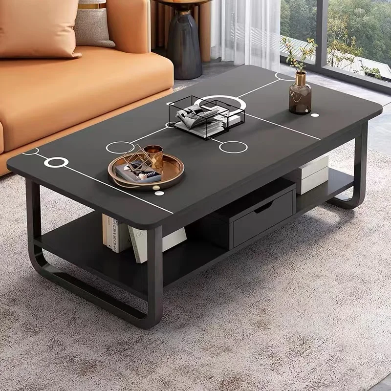 Home Furniture Simple Modern Black White Wooden Coffee Table 120cm Long ...