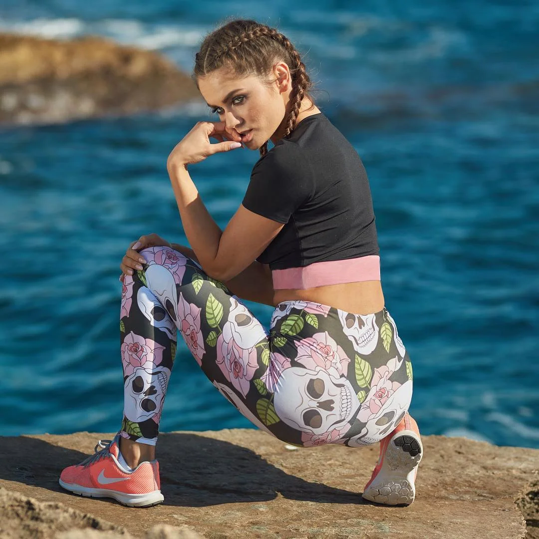 Wholesale Digital Skull Printed Fitness Yoga Leggings For Women High Quality Gym Leggings - Buy Skull Pants,Skull Yoga Pants,High Waist Pants Women Product on Alibaba.com