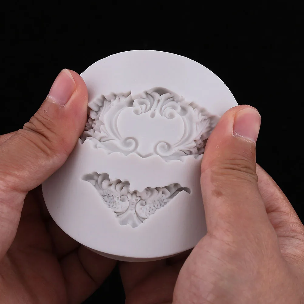 复古浮雕卷卷繁荣硅胶软糖模具工艺品婚礼蛋糕装饰工具巧克力模具