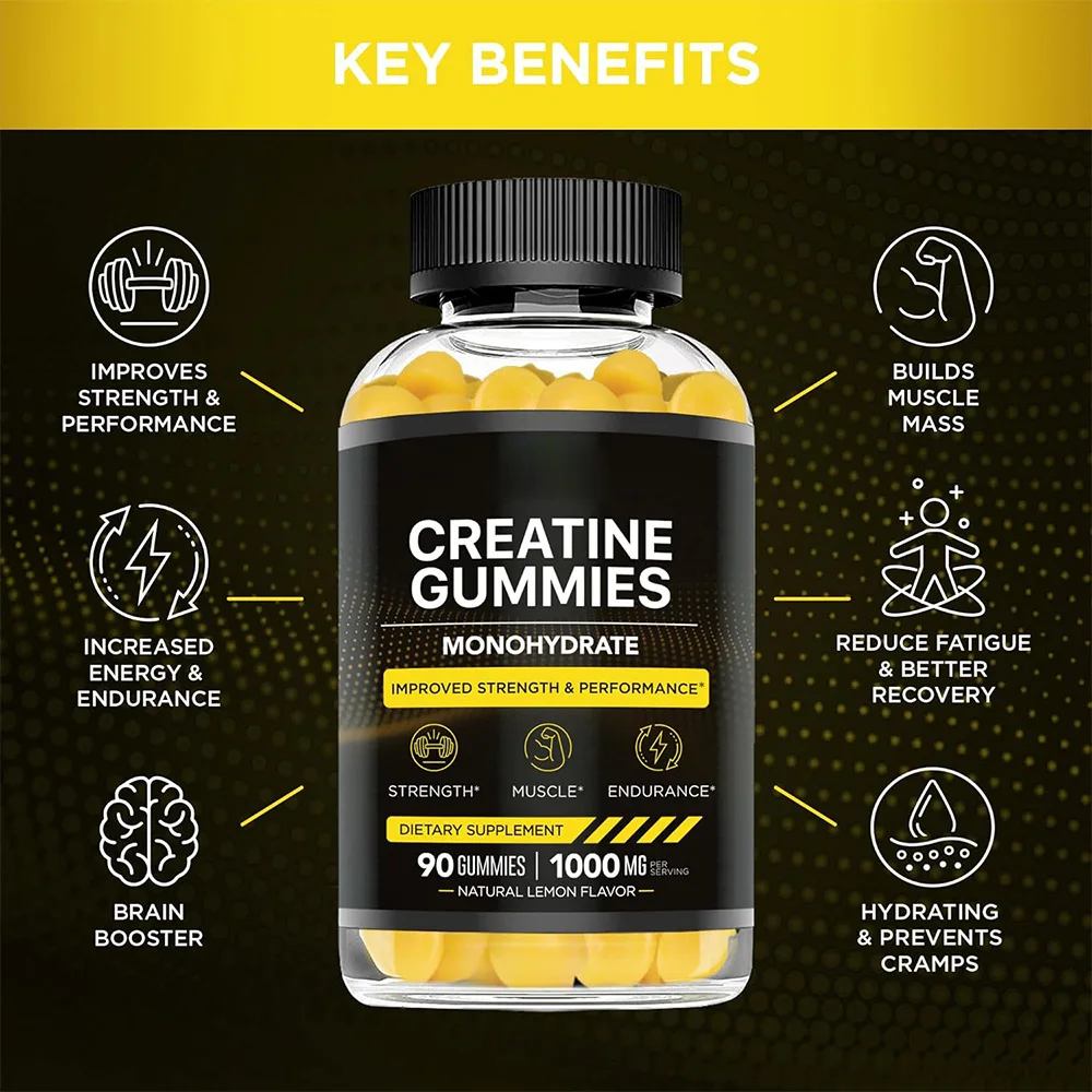 Creatine Monohydrate Gummies,Delicious Grape Flavored For Men & Women ...