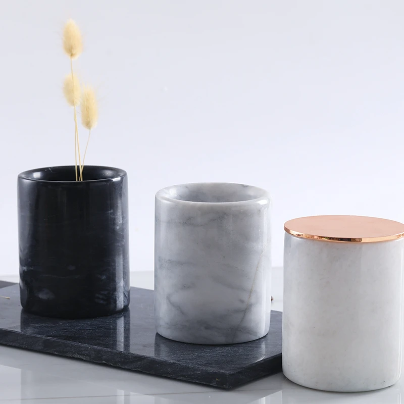 Marble Candle Jar 