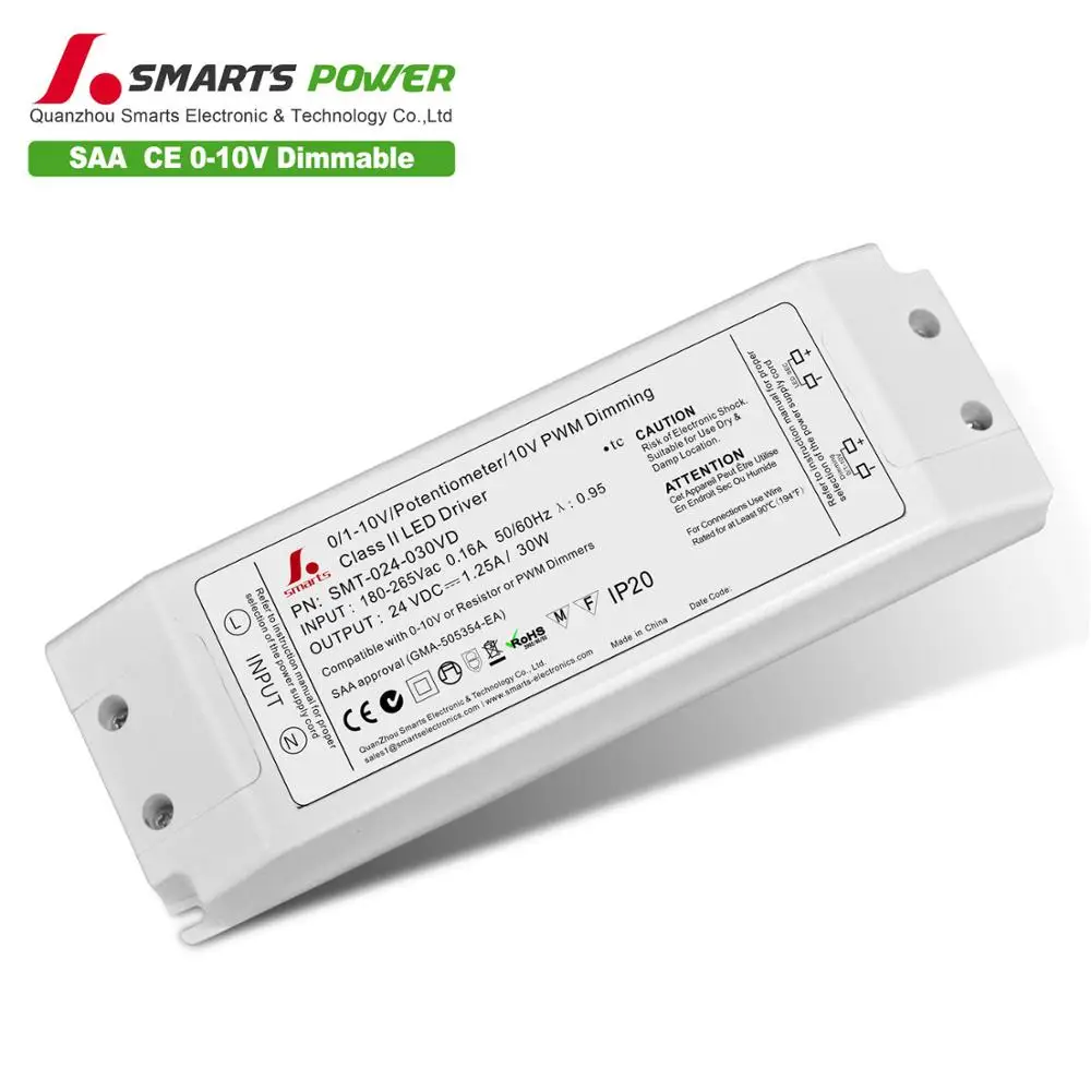 0-10v dimmable 24v 30 watt  led dimming driver use for indoor