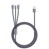 Multi Charger USB Multi Cable 3 in 1 Charging Nylon Braided 3-1 Charger cable with retail package ,technical drawing