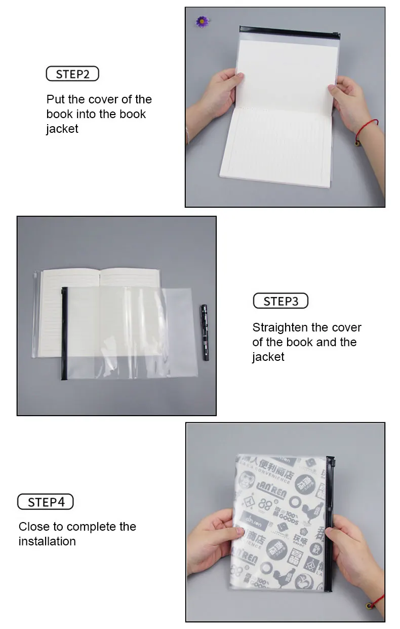 Factory Direct Supply PVC Transparent Book Cover Students must Have Clear Plastic Protection Book Sleeve