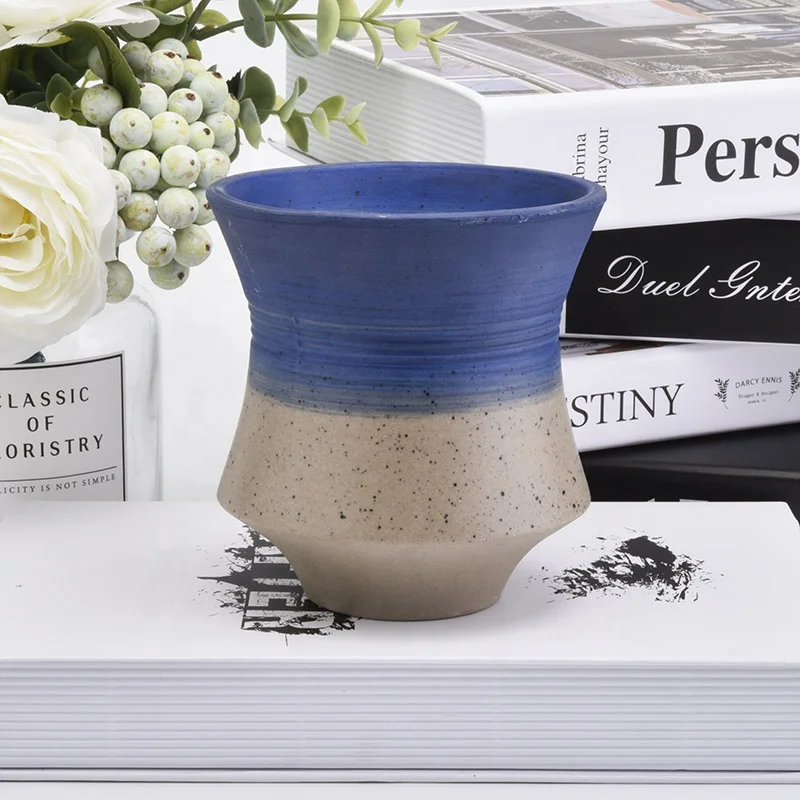 Religious Colorful glazed ceramic candle jar matte ornate candle holders wedding decoration