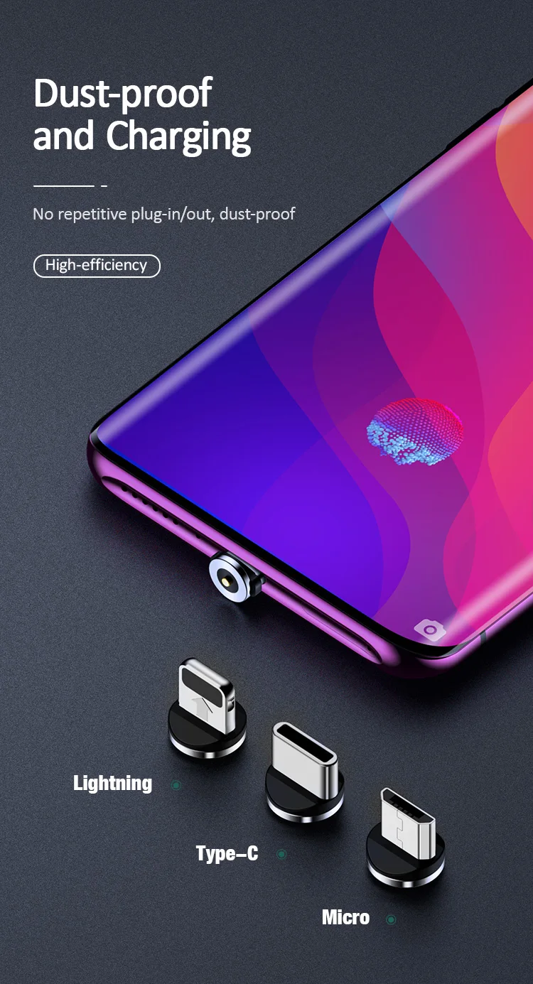 USAMS 3 in 1 Universal Port Nylon Braided Magnetic 3A Data Charging USB Cable