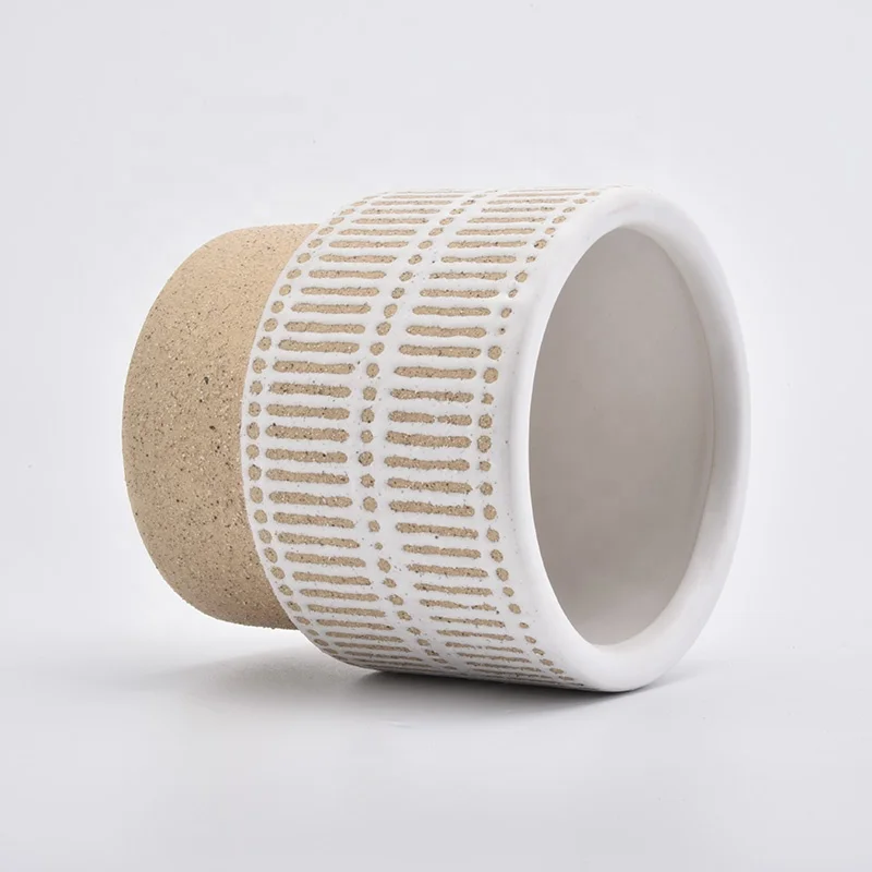 Custom ceramic candlestick stone candle jars home decoration