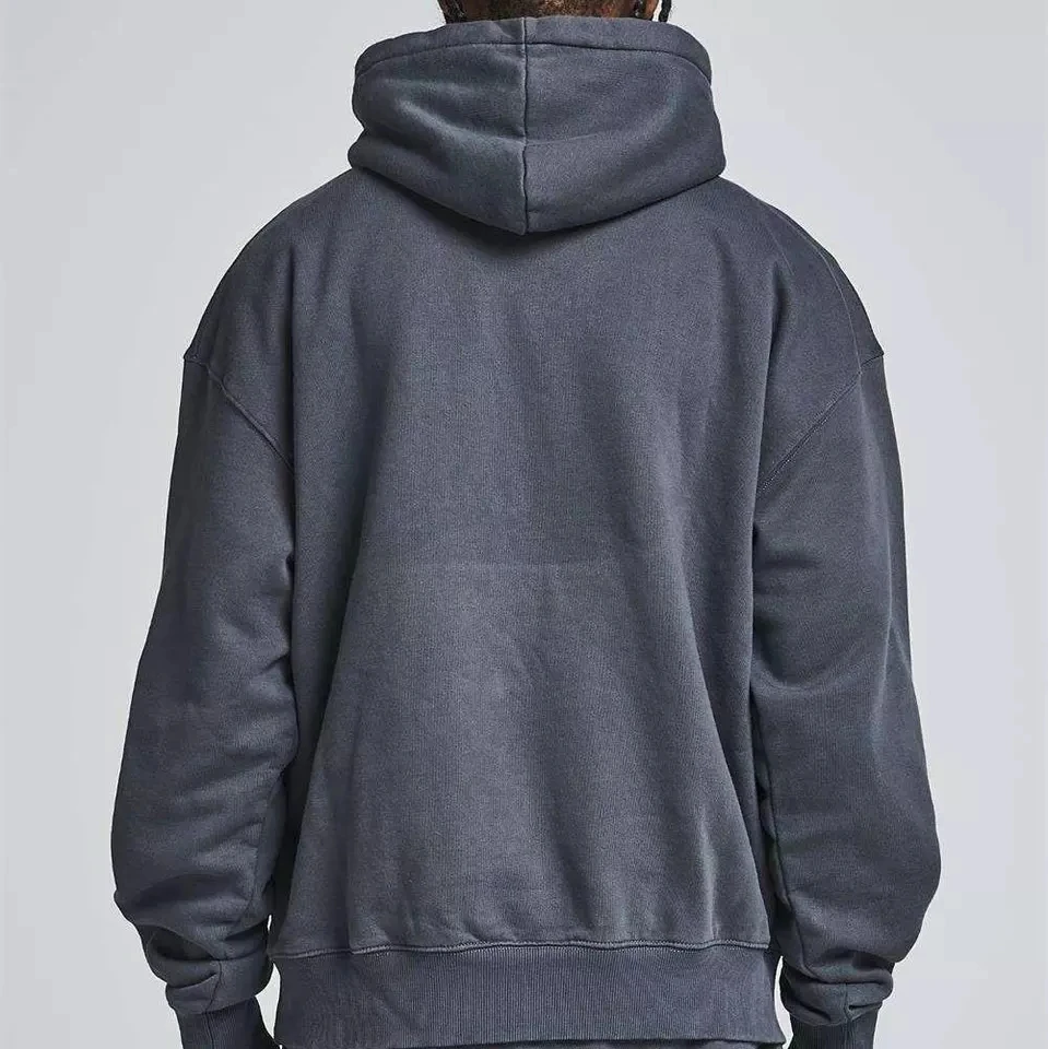 Oem Designer Brand Streetwear Heavy Washed Grey Hoodie Acid Wash ...