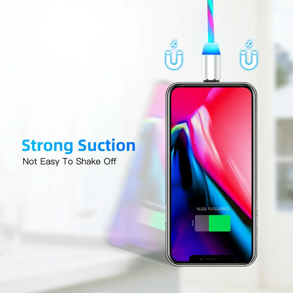 3 in 1 Mobile Phone Upgrade 2.4A Led Flowing Light Multi Magnetic Usb Cable - ANKUX.COM