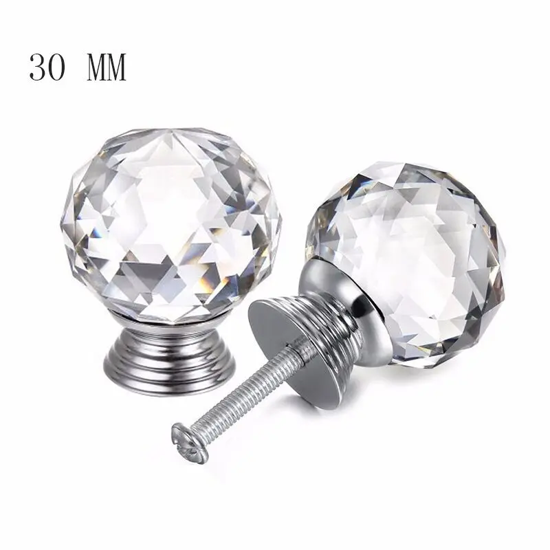 Gleam Hot Sale Crystal Knobs Wholesale Clear Door Knobs Pull Furniture