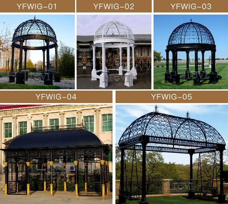 Delicate Outdoor Custom ggreenhouse Garden Cast Iron Gazebo for Sale