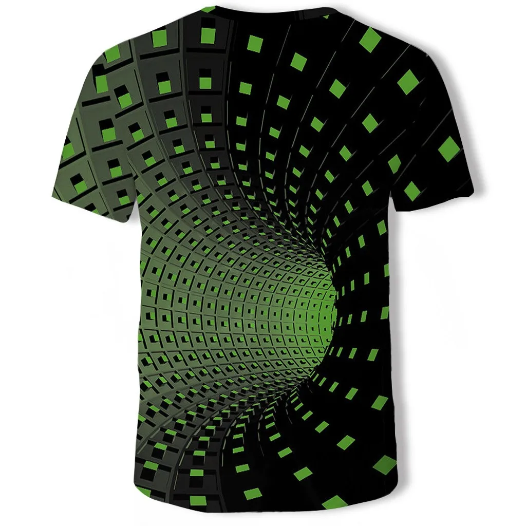 Colorful 3d Illusion Printing Men's T-shirt Funny T-shirt Black And ...