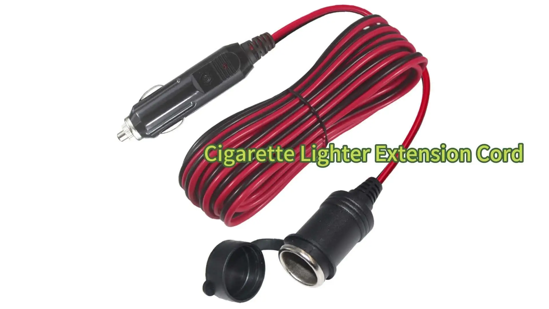 12V Cigarette Lighter Extension Cord With Cigar Plug to Socket 12 Volt 12Ft  DC Extension Cord for air Compressor Pump