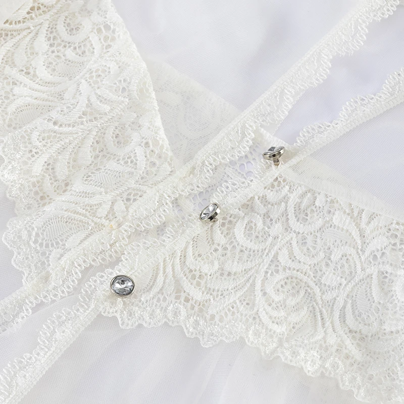 Odm 2023 Bridal Babydoll Mantilla Leg Garter Thong And Robe Womens ...