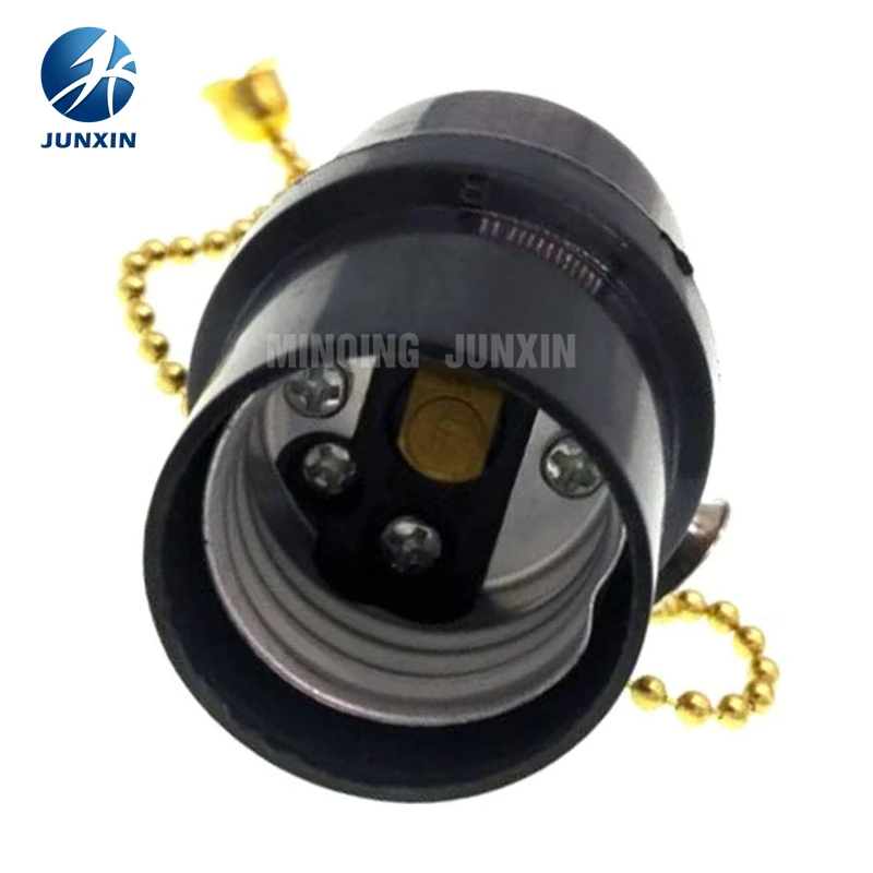 Diy Bakelite Lamp Holder Socket E26/ E27 Lamp Socket With Pull Chain Switch Onoff Plastic Bulb