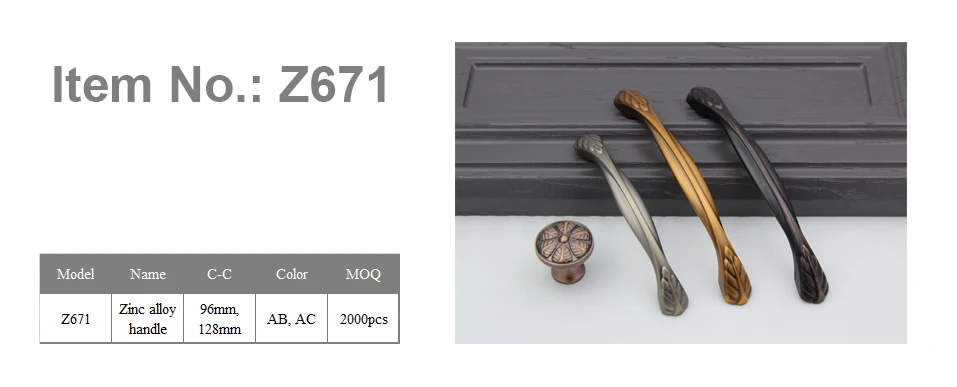 Popular zinc alloy material furniture handles for  kitchen cabinet