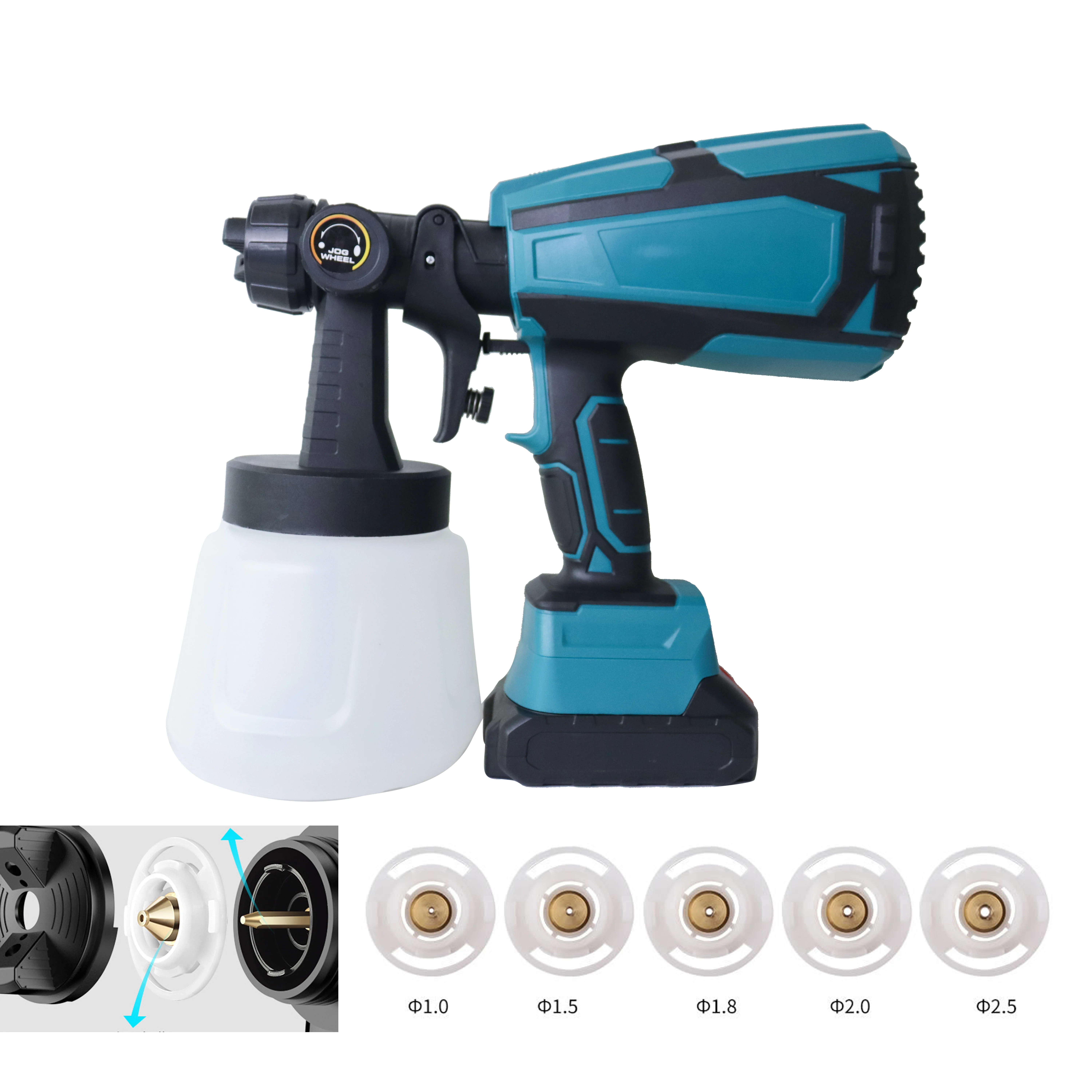 High Pressure Battery Powered Electric Cordless Portable Hvlp Paint