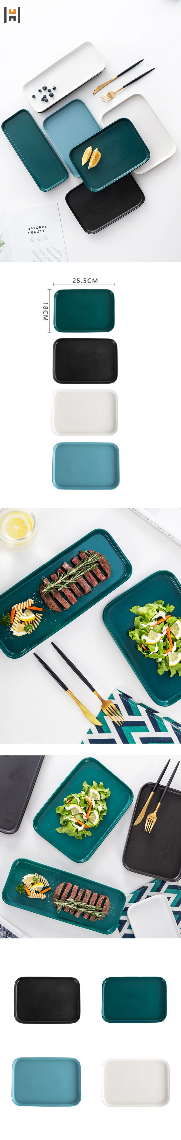 Latest arrival new style home bakeware different colours rectangle ceramic baking tray.jpg