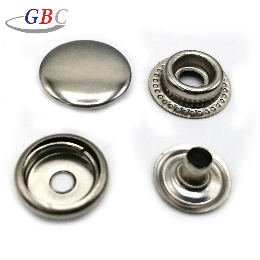 Stainless Steel Flat Top Snap Button Fastener For Leather - Buy Snap ...