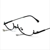 2019 New personality half frame glasses drop no lens metal sunglasses ins pendant decoration flat women glasses frame