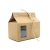 Die Cut Brown Kraft Paper Food Packaging Bread Box With PVC Window