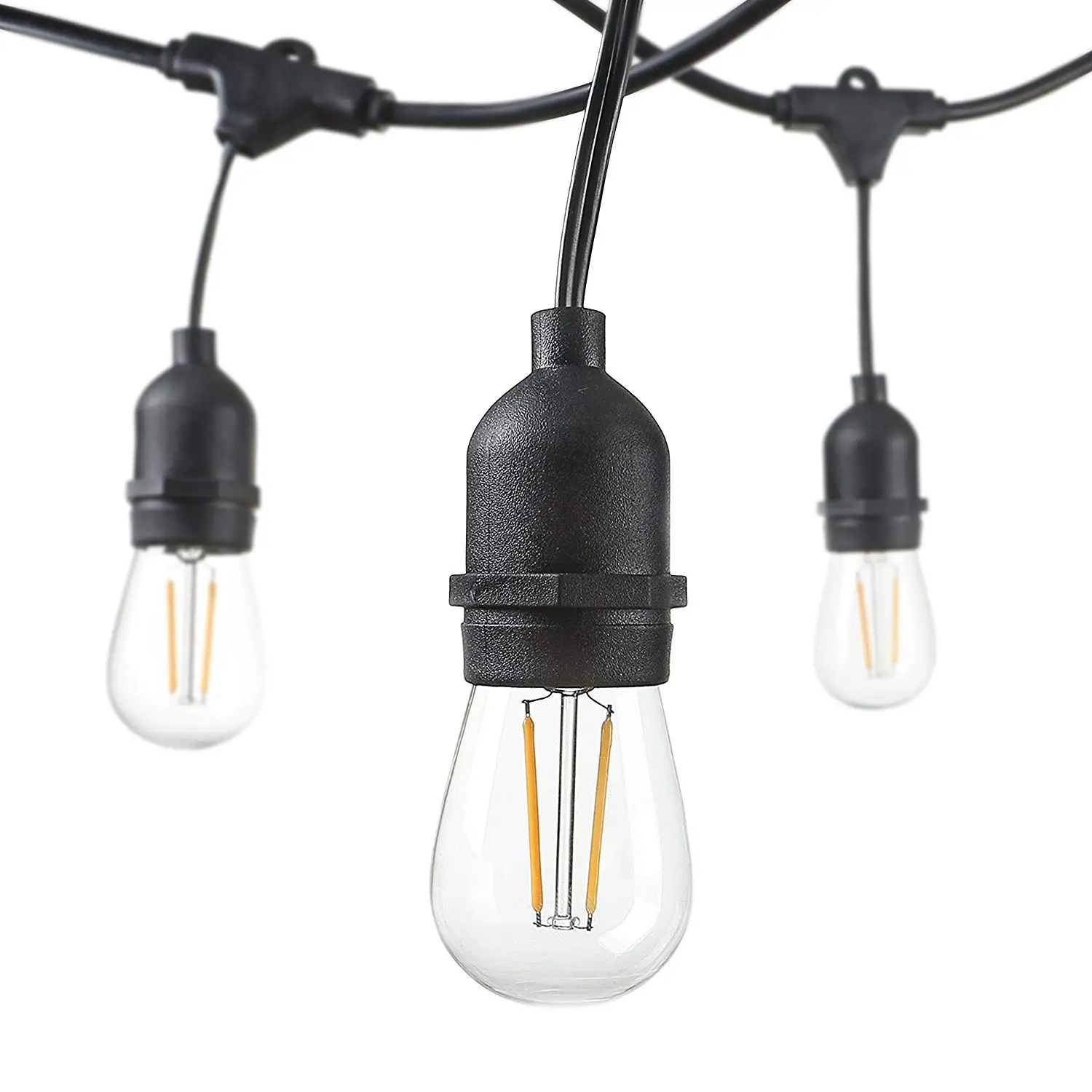 Wholesale hanging outdoor lights S14 2W Edison Filament Bulb 240v Led String Lights waterproof 65