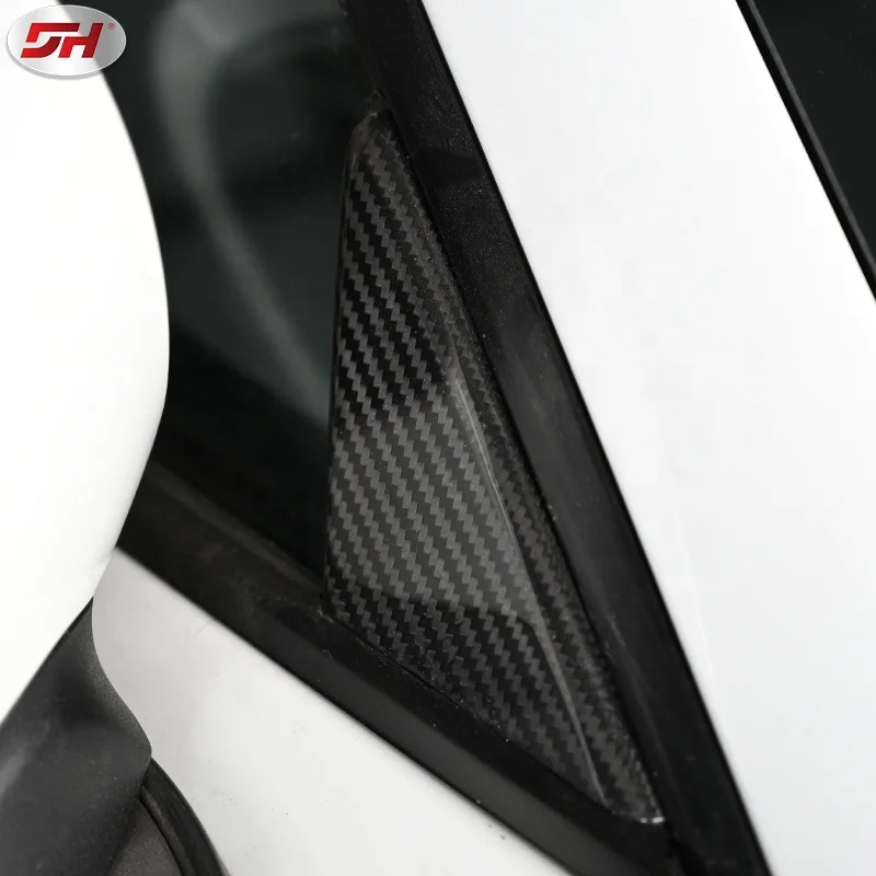 2PCS Car Carbon Fiber Window Triangle Sticker Replacement Window Triangle Plate for Porsche 718 981 991 2016-UP