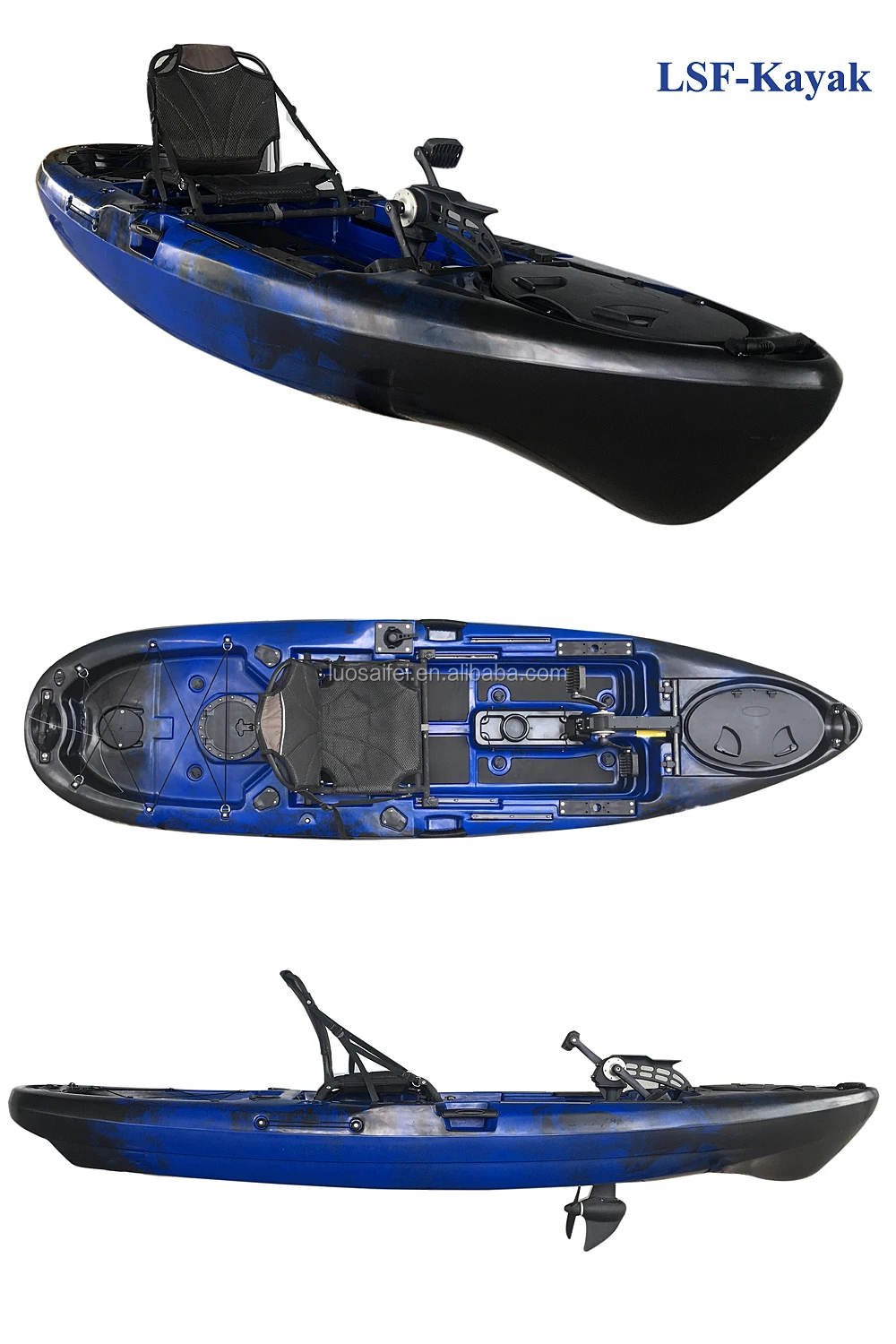 Lsf Single Seat One Person 13ft Fishing Foot Pedal Drive Lldpe Plastic