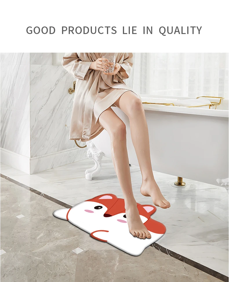 water absorption bathroom mat diatomite material cartoon design