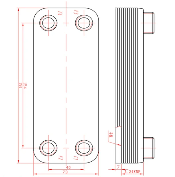 Пластинчатый теплообменник паяный чертеж