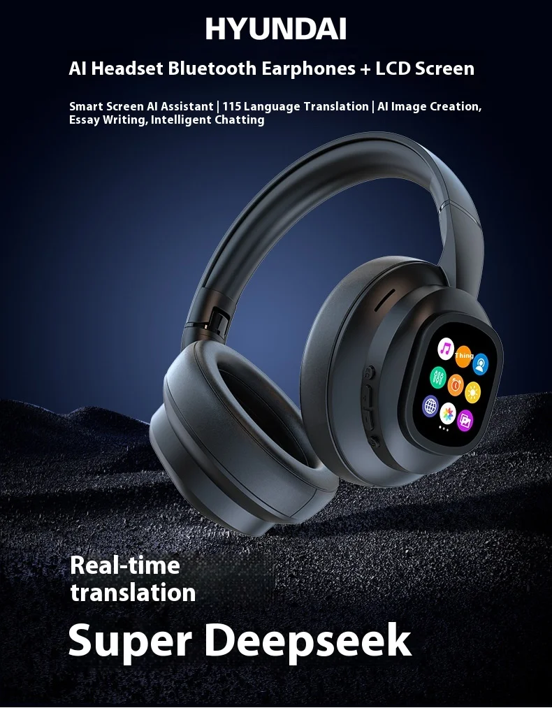 HYUNDAI Modern X1pro Wireless for Bluetooth Headset Not In-Ear Universal Power Noise Reduction Sports Headset LED Battery