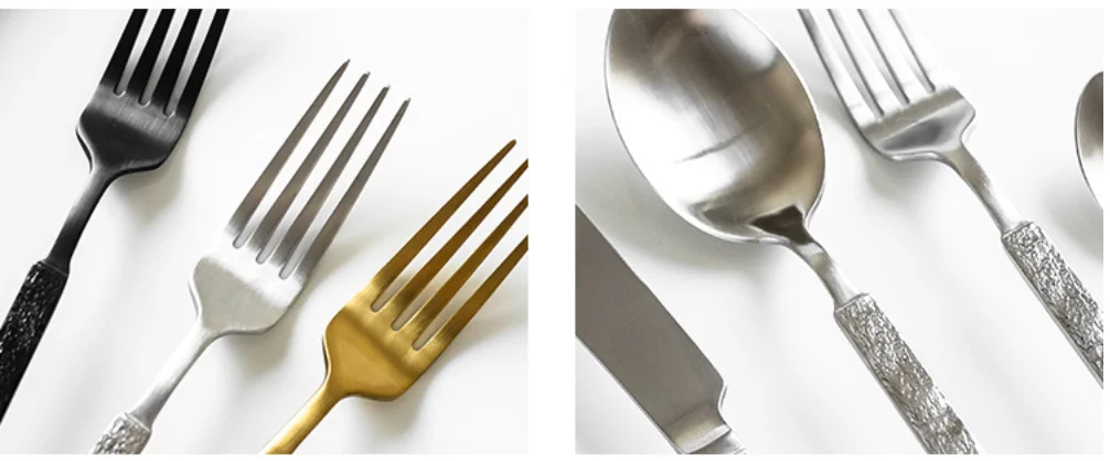 New Arrival Special Handle Stainless Steel Gold Plated Cutlery Set