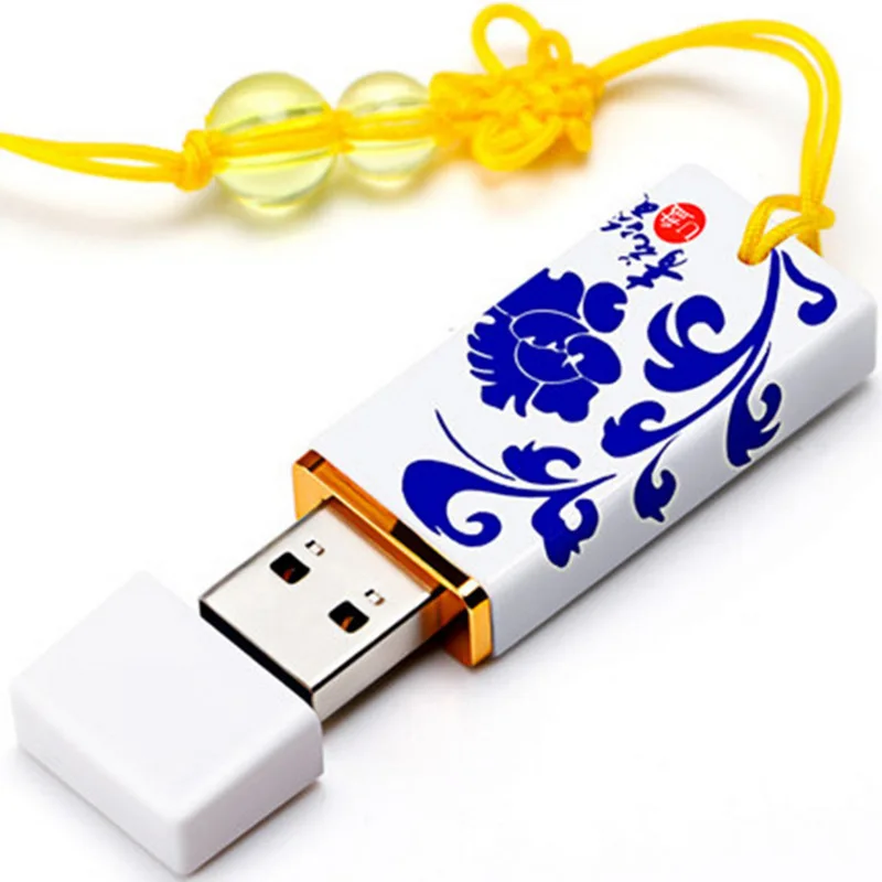Blue and white porcelain U disk Business gift set Chinese style U disk pen set u disk - ANKUX.COM