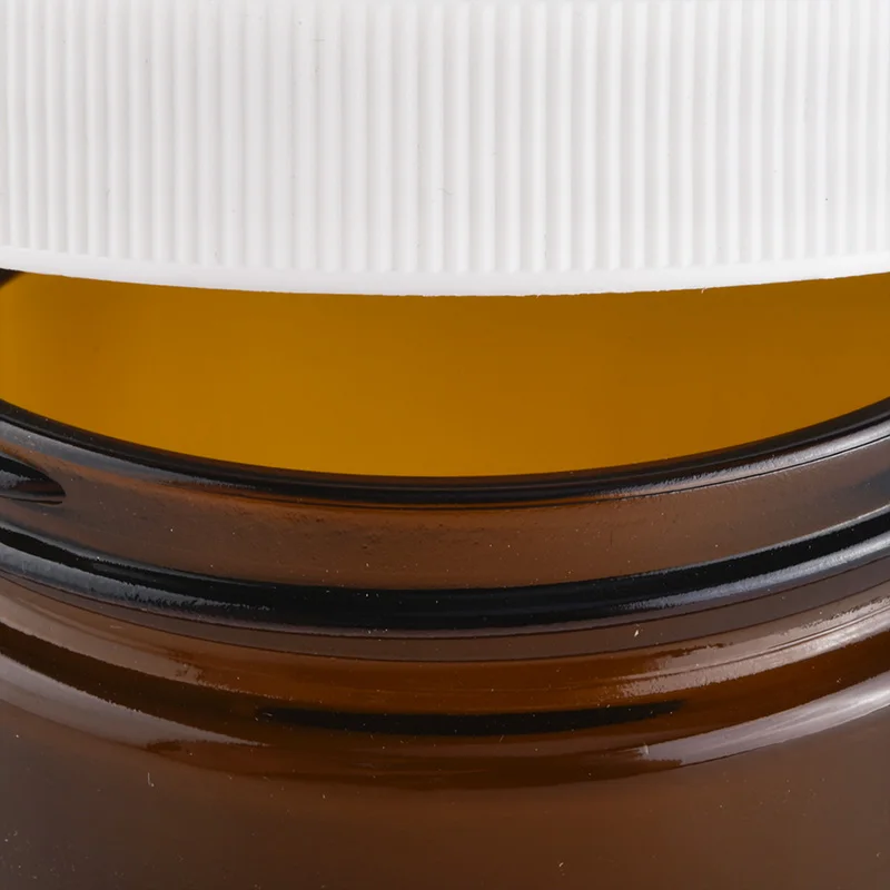 Wholesale Amber Glass Candle Container With Lid