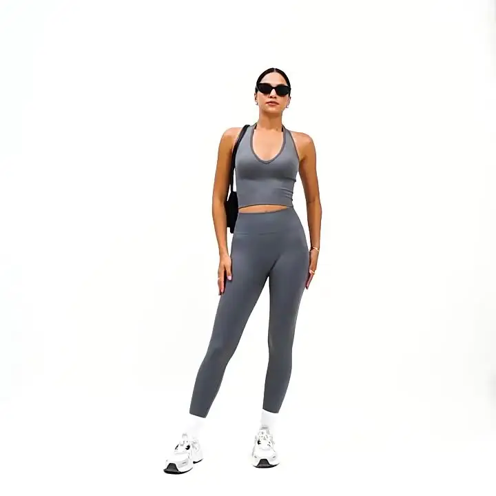 PASUXI Popular Seamless Yoga Suit 5 Piece Sports Shirts Crop Top