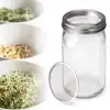 Home Use Sprouting Jar Set Glass Mason Jar with Stainless Steel Sprouting Lid
