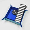Customized Logo Direct Selling Folding Storage Tray Desktop Sundry Pu Leather Storage Box Of Four-Corner Tray