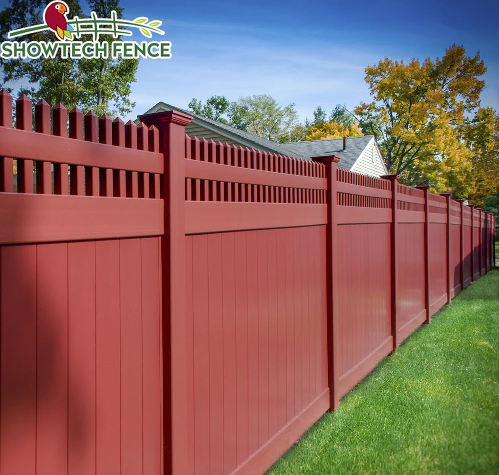 Showtech White Vinyl Privacy Fence Panels/ Cheap Pvc Fence With Top