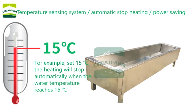 Dedicated thermostatic drinking trough Customizable drinking trough Convenient thermostatic drinking trough
