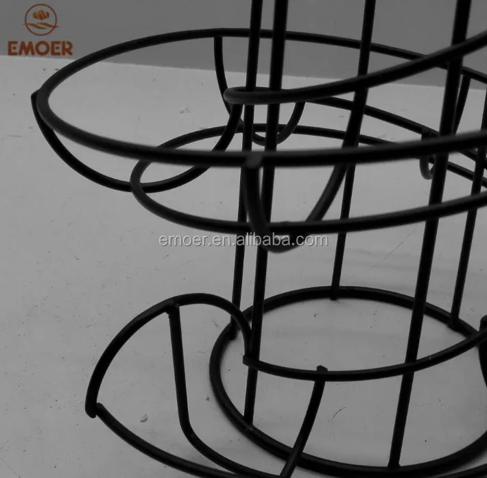 Kitchen Tabletop Spiraling Metal Wire Egg Storage Holder Basket Rack