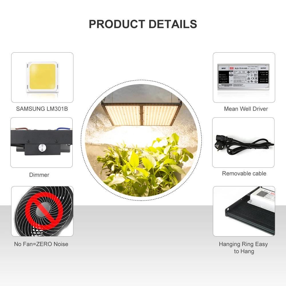 Newest dimmable samsung lm301b quantuam board led grow light 150w for vertical farming