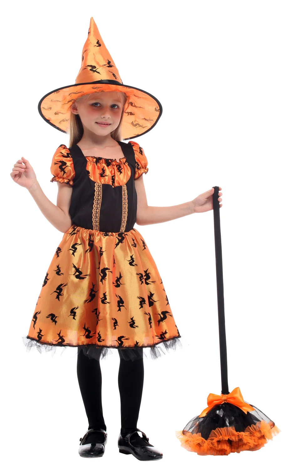 可怕的魔鬼骨架僵尸派对儿童服装万圣节角色扮演死亡女巫花式服饰女孩